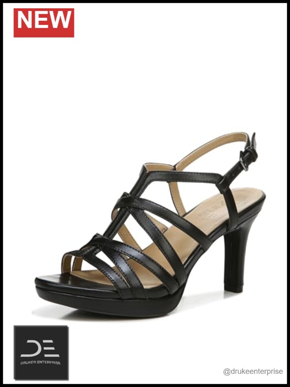 Naturalizer Baylor Strappy High Heel Platform Sandals 3.25 Inch Heel Women's